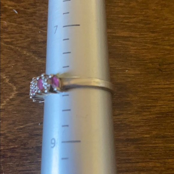 Sterling silver ruby and real diamonds ring - Picture 5 of 5